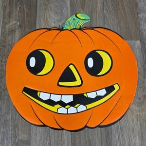 Vintage Beistle Halloween‎ Pumpkin Decoration USA Made Retro Jack O Lantern